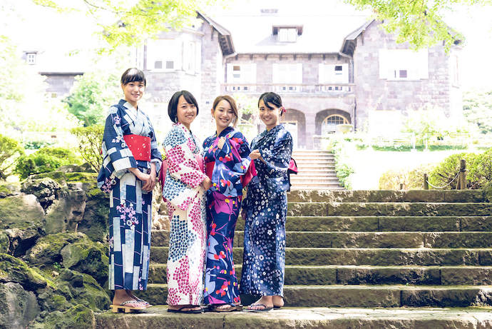 浴衣スペシャル 2018 旧古川庭園編 / 保坂玲奈・池上桃音・橋本優・ひとみの写真
